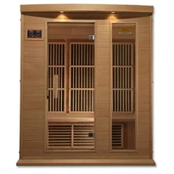 DYNAMIC SAUNAS Maxxus 3 Person Low EMF FAR Infrared Carbon Sauna Natural Finish