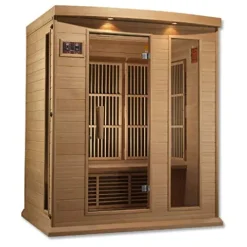 DYNAMIC SAUNAS Maxxus 3 Person Low EMF FAR Infrared Carbon Sauna Natural Finish