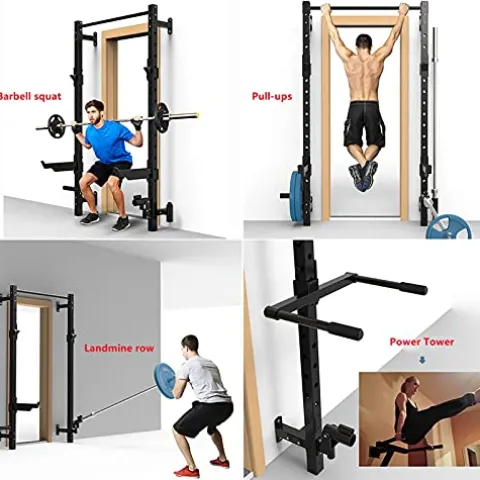 EAS1SOOPE Power Cage Wall Mounted Squat Rack Multifunction