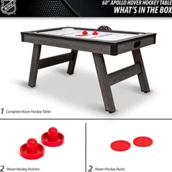 EastPoint Sports 60″ Apollo Hover Hockey Table with LED Scoring Grey