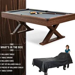 EastPoint Sports Dunhill 87-Inch Rustic Pool Table Multi-Color