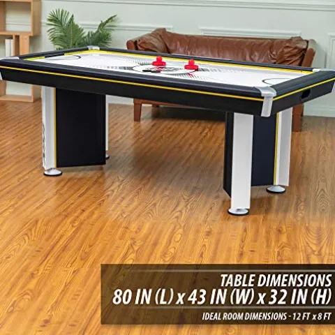 EastPoint Sports Triple-Deke Hover Hockey Table 80″ for Indoor Play, LED Scoring, Black