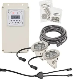 EasyPro Pond Products AquaShine 11 Watt Warm White LED Fountain Lights with Timer & Remote Control