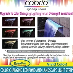 EasyPro Pond Products Vianti Falls 23 Inch Spillway Kit with White LED