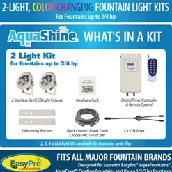 EASYPRO RGB2-100 AquaShine Color Changing LED Fountain Light Kit Cyan