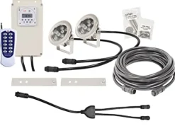 EASYPRO RGB2-100 AquaShine Color Changing LED Fountain Light Kit Cyan