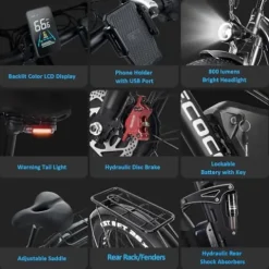 E·Bycco Dual 1000W Motors 2000W Electric Bike for Adults, 35MPH 48V 23Ah Battery Electric Bicycle, Full Suspension 26″*4.0 Fat Tire Hydraulic Disc Brake, Beach Off-Road Mountain E-Bike for Men EB7Pro Blue/2000W/Dual Motor