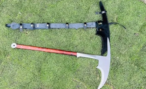 EGKH Custom Axe with Long Handle and Carbon Steel Blade Silver