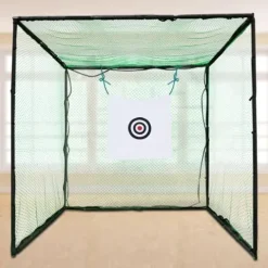 Eleeferri Golf Hitting Cage with Practice Net & Swing Mat Green Black White