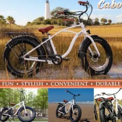 Elevate E-Bikes Cabo Beach Cruiser Electric Bike White