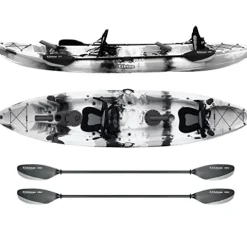 Elkton Outdoors Hard Shell Fishing Tandem Kayak Grey