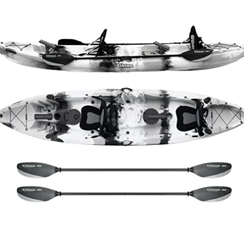 Elkton Outdoors Hard Shell Fishing Tandem Kayak Grey