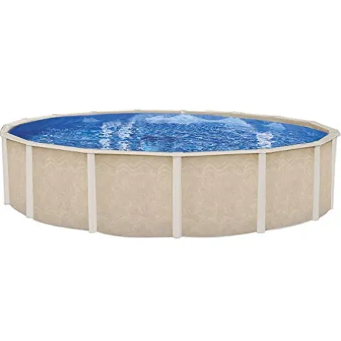 Embassy Pool Co Fiesta Key 15 Foot x 52 Inch Round Swimming Pool Package Gray