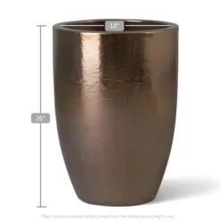 Emissary Gold Stoneware Round Planter 18in L x 26in H