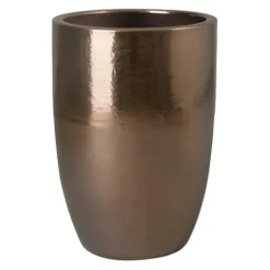 Emissary Gold Stoneware Round Planter 23in L x 32in H