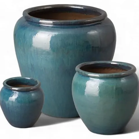 Emissary Home and Garden Round Planter LG Green 30X30