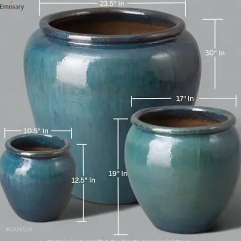 Emissary Home and Garden Round Planter LG Green 30X30