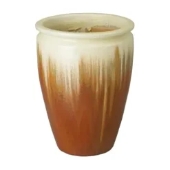 Emissary 20in Amber Stoneware Round Planter