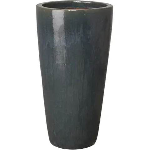 Emissary 18.5in Gray Stoneware Round Planter