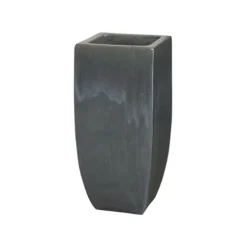 Emissary 13in L x 29.5in H Storm Gray Stoneware Square Planter