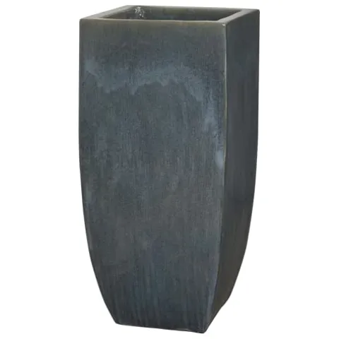 Emissary 17.5in L x 42.5in H Storm Gray Stoneware Square Planter