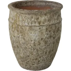 Emissary 22in Reef Green Stoneware Round Planter