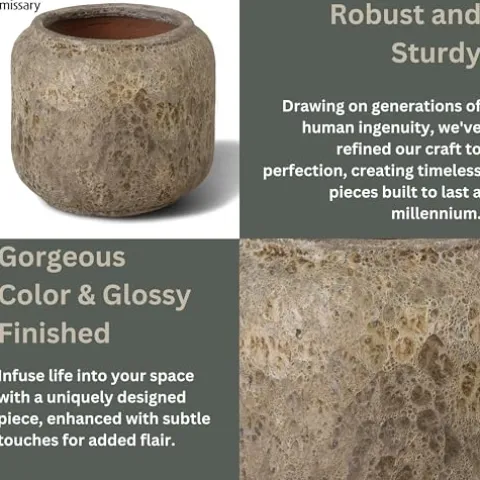 Emissary 23.5in Round Stoneware Planter Reef Green