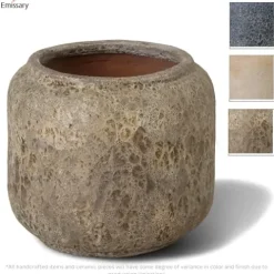 Emissary 23.5in Round Stoneware Planter Reef Green