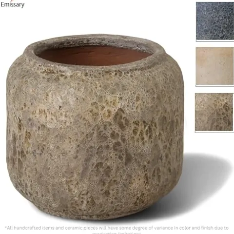 Emissary 23.5in Round Stoneware Planter Reef Green