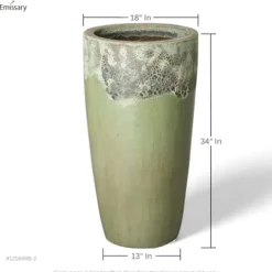 Emissary 18in Round Stoneware Planter Reef/Spa Blue