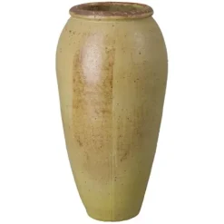 Emissary 24in Yellow Stoneware Round Jar with High-fire Treatment