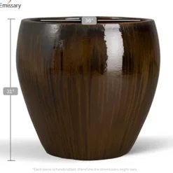Emissary Java Stoneware Round Planter 24in. L x 23.5in. H