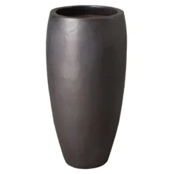 Emissary Matte Black Stoneware Round Jar 19in. L x 38.5in. H