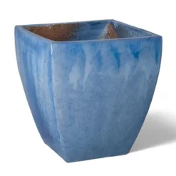 Emissary Square Stoneware Planter Blue 19″ x 19″ x 21