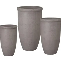 Emissary Terrazzo Round Planters Set of 3 15.5in x 27.5in Terrazzo Gray