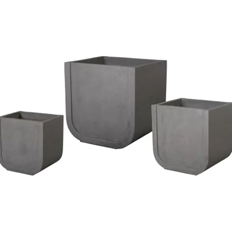 Emissary Terrazzo Square Planters Set of 3 28in L x 24in W x 28.5in H Terrazzo Gray