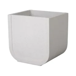 Emissary Terrazzo Square Planter 23in L x 20in W x 23.5in H Terrazzo White