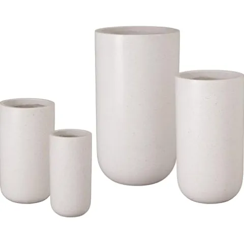 Emissary White Terrazzo Round Planters Set of 4 (19.5in, 23.5in, 29.5in, 35in)
