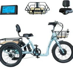 EMOJO Bull 8.5″ Low Step Through Electric Tricycle 500W 7 Speed Blue