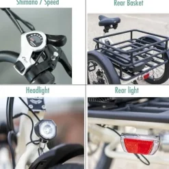 EMOJO Bull 8.5″ Low Step Through Electric Tricycle 500W 7 Speed Blue