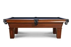 Empire USA – Corona Slate Pool Table w/ Premium Billiards Accessories (8FT) American Walnut
