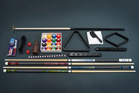 Empire USA – Corona Slate Pool Table w/ Premium Billiards Accessories (8FT) American Walnut