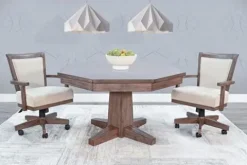 Empire USA Blaze Poker & Dining Table Set with 6 Game Chairs Alpine Grey Smokehouse