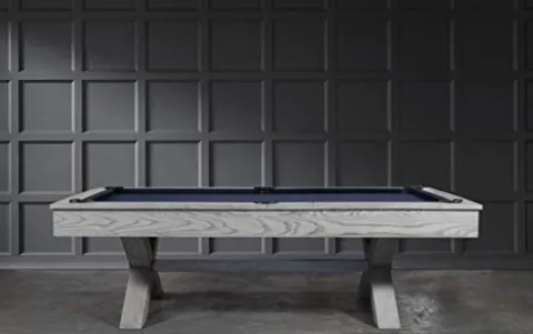 Empire USA Manhattan Slate Pool Table with Premium Billiard Accessories (7FT, Whitewash)