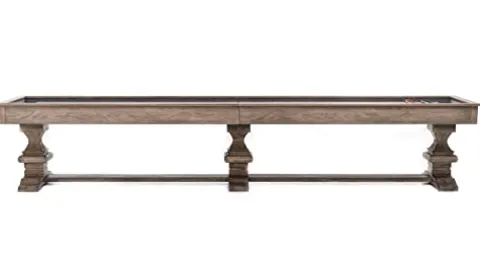 Empire USA Plank & Hide – Beaumont Shuffleboard Table (12′) Silvered Oak
