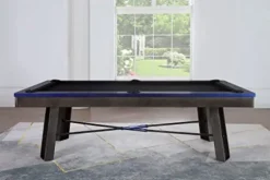 Empire USA Plank & Hide – Maddox Billiard Pool Table Gunmetal Grey w/ Electric Blue