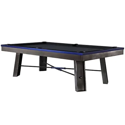 Empire USA Plank & Hide – Maddox Billiard Pool Table Gunmetal Grey w/ Electric Blue