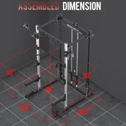 EonfitOmni Power Cage 1200 LBS Multi-Functional Home Gym Rack with Cable Crossover System