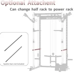 EonfitOmni Power Cage 1200 LBS Multi-Functional Home Gym Rack with Adjustable Cable Crossover