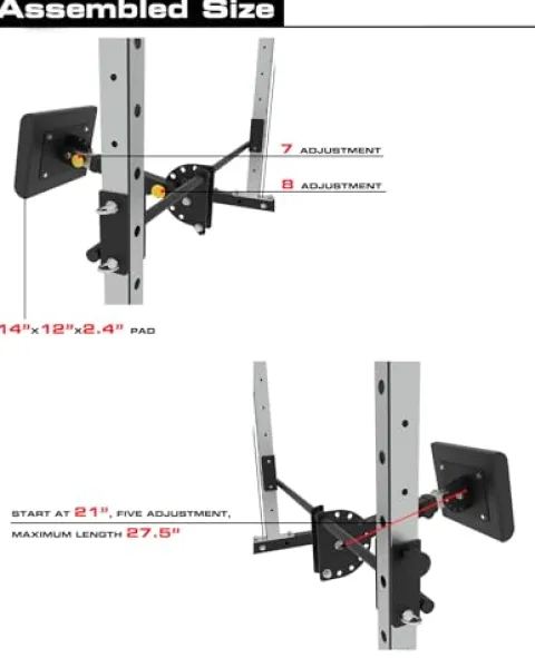 EonfitOmni Power Rack Smith Machine with Cable Crossover Red (with Pad Support)